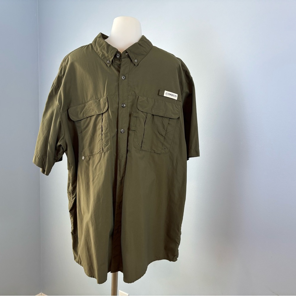 Magellan Outdoors Olive Button-Down Shirt